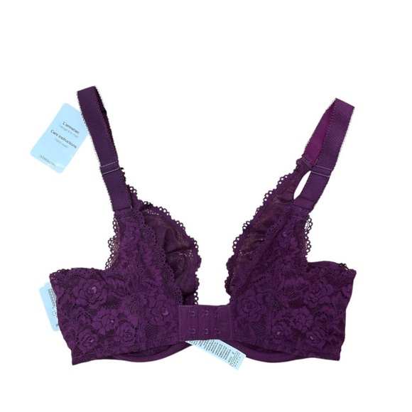 Aubade Paris Comfort Underwire Triangle Lace Bra Adjustable Lightly Lined Sz 30 - Picture 5 of 12